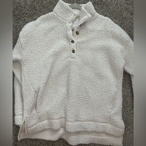 Aerie White Sherpa Pullover